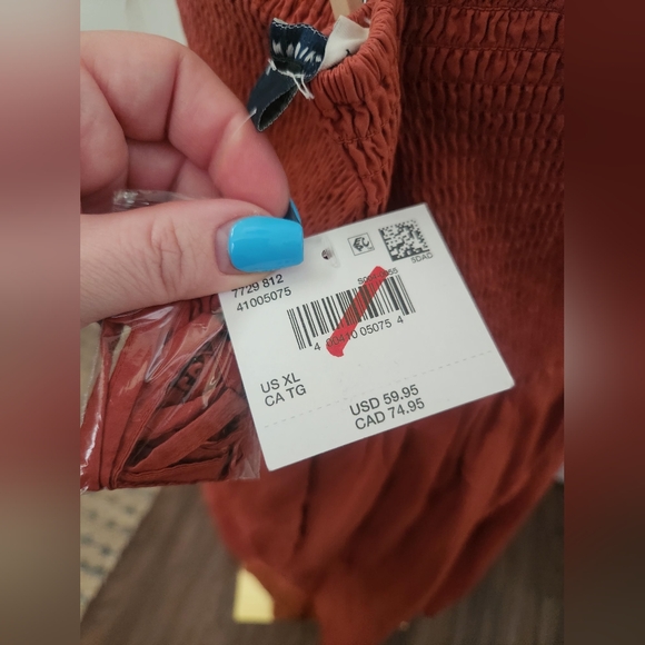 NWT American Eagle Strapless Rust Dress - Picture 5 of 8